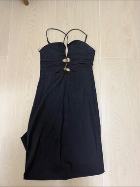 Black Strappy Midi Dress